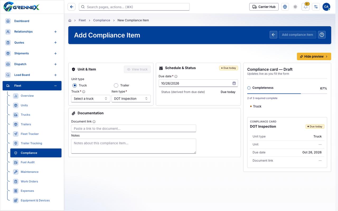 New compliance