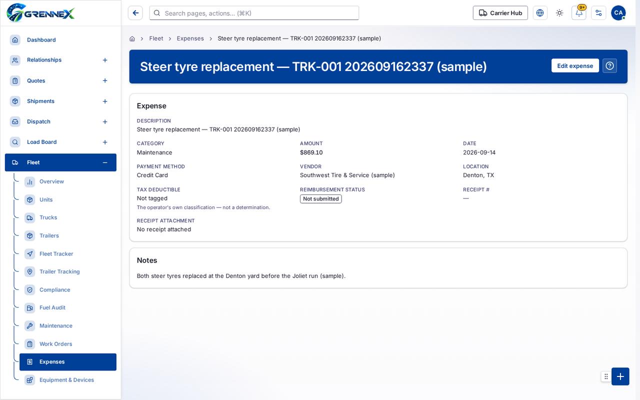 Expense details