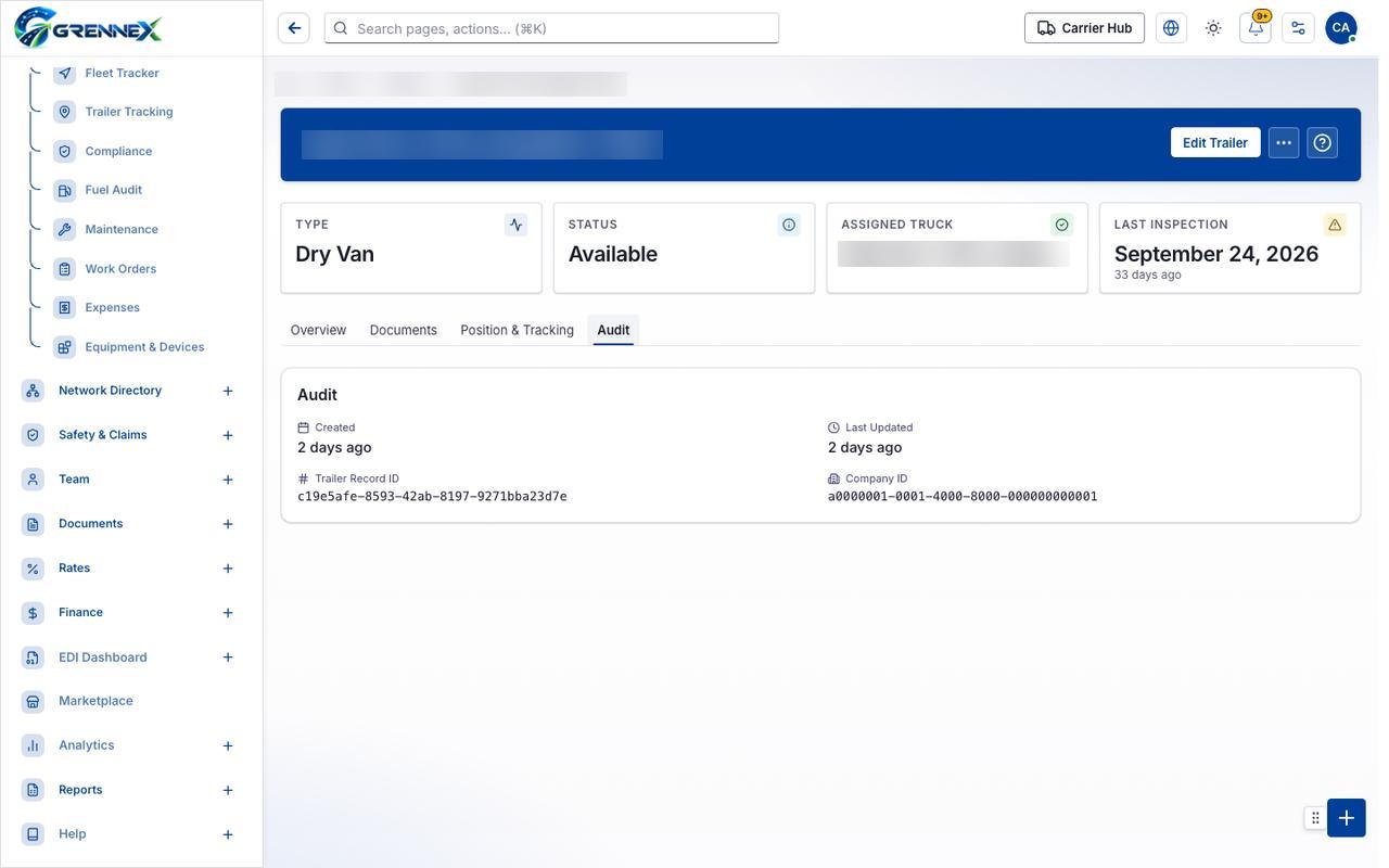 Audit tab