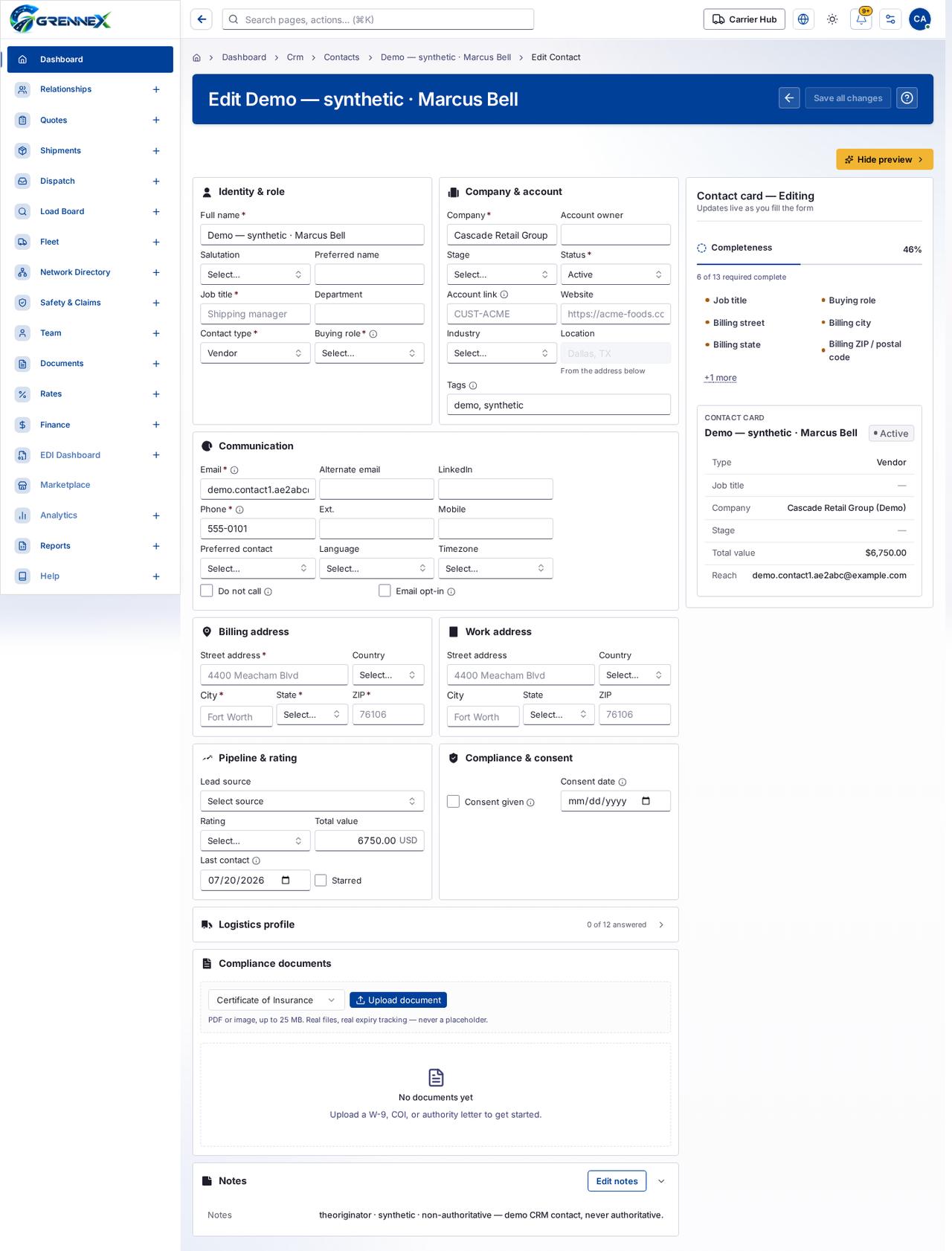 Edit contact