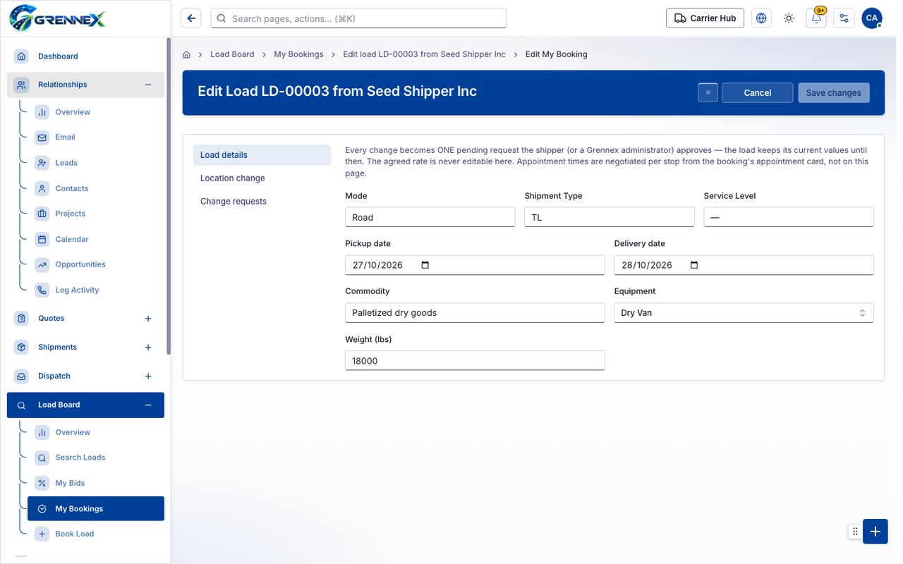 Load details tab