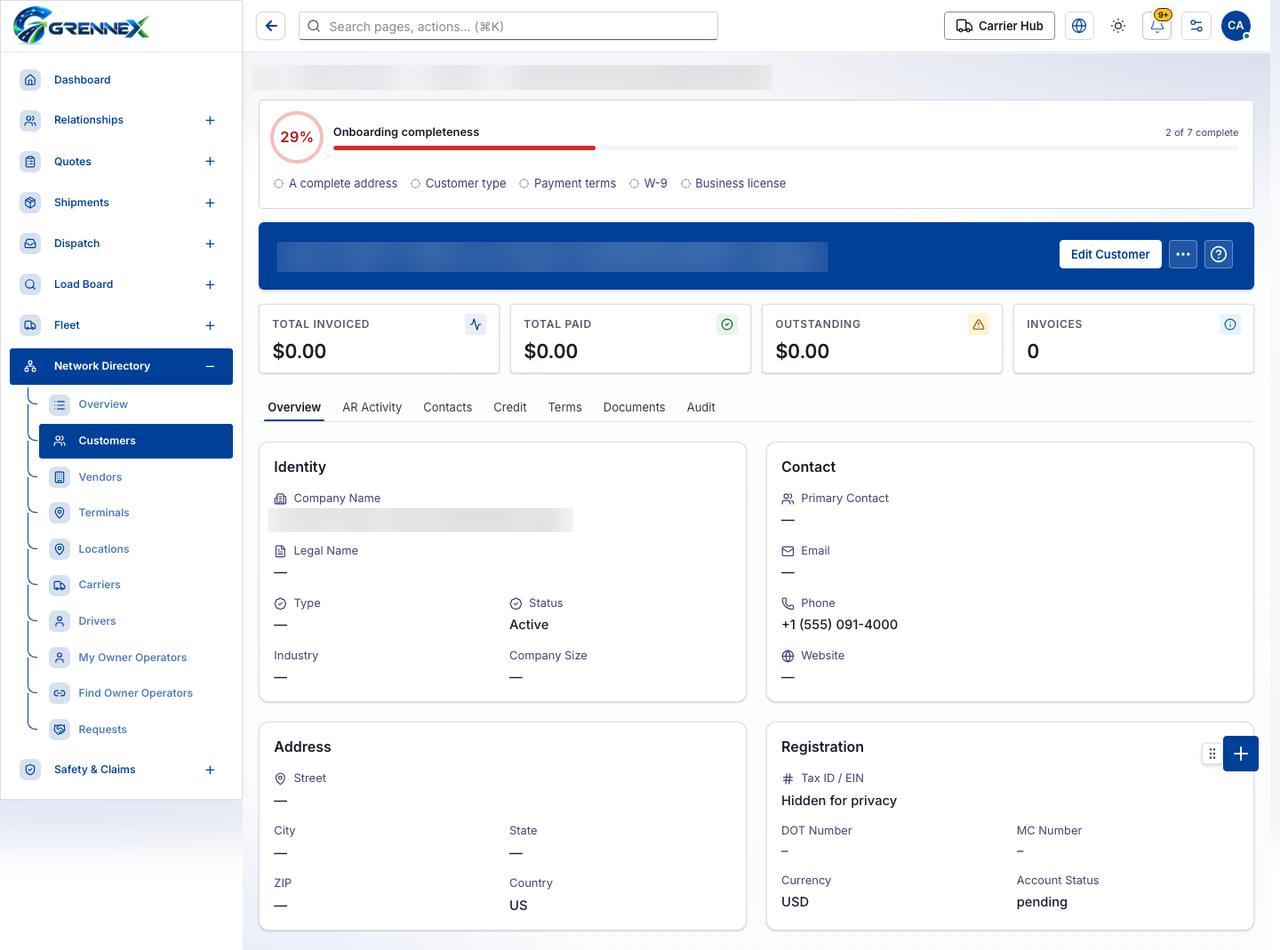 Customer details