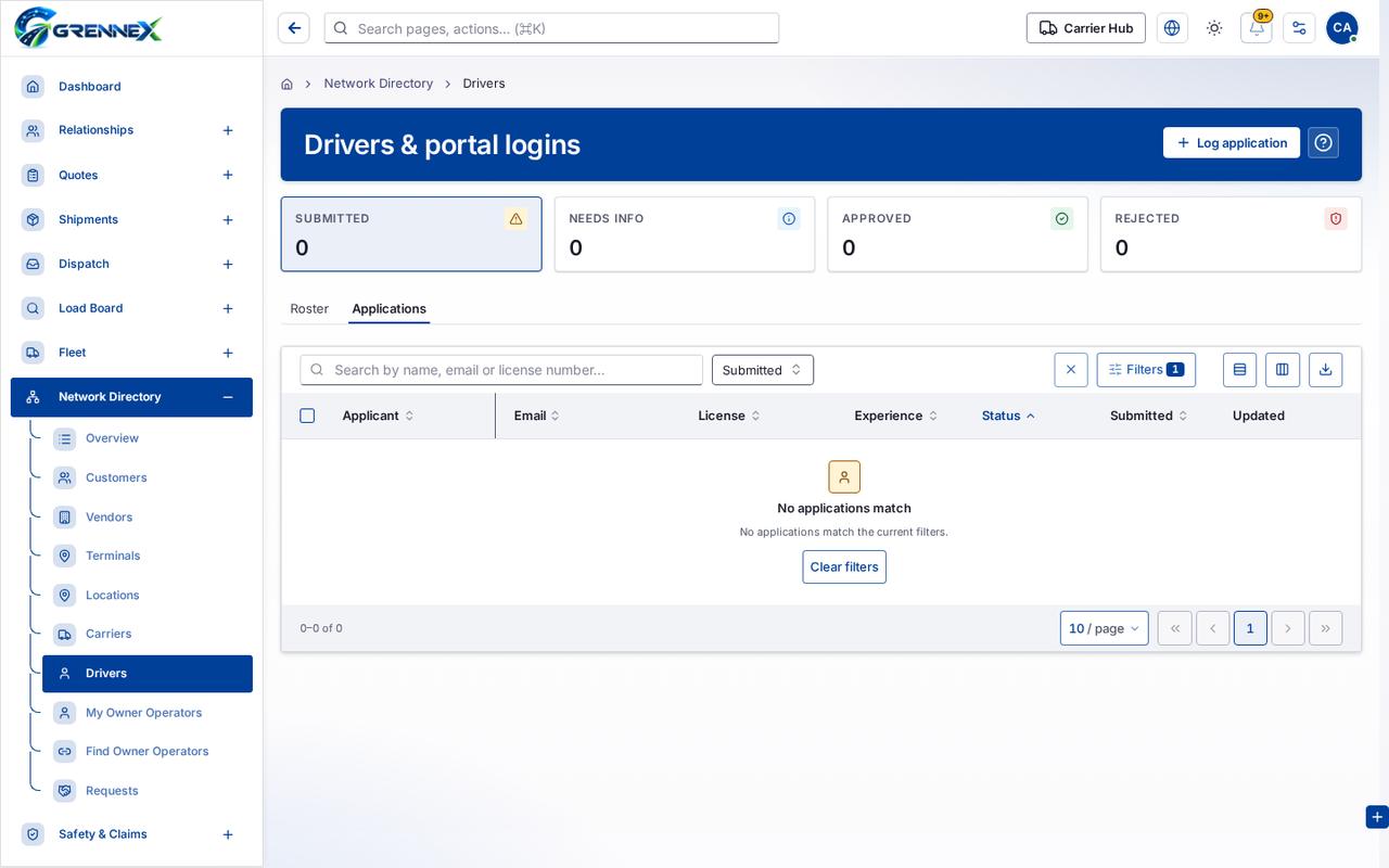 Drivers & portal logins