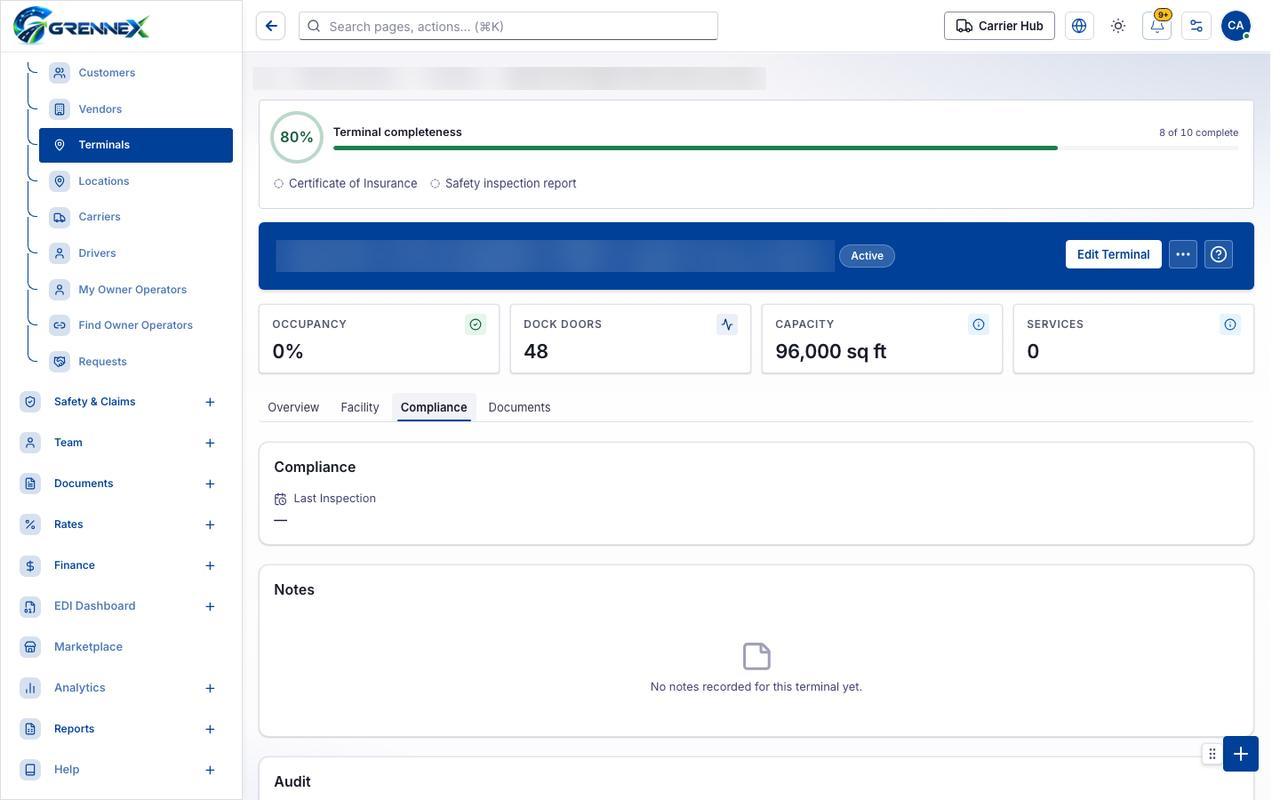 Compliance tab
