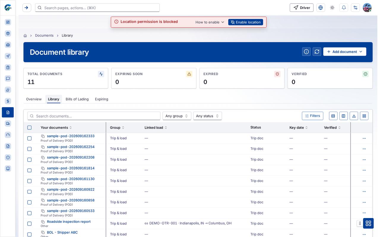 Library tab