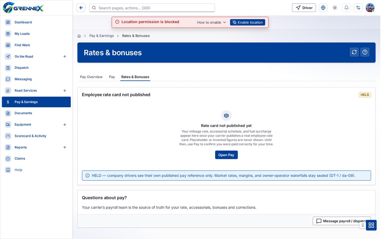 Rates Bonuses tab