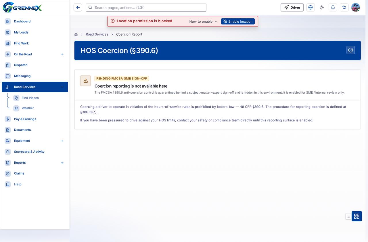 HOS Coercion (§390.6)