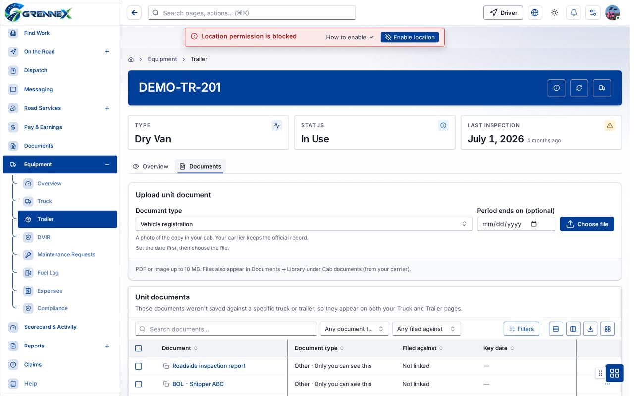 Documents tab