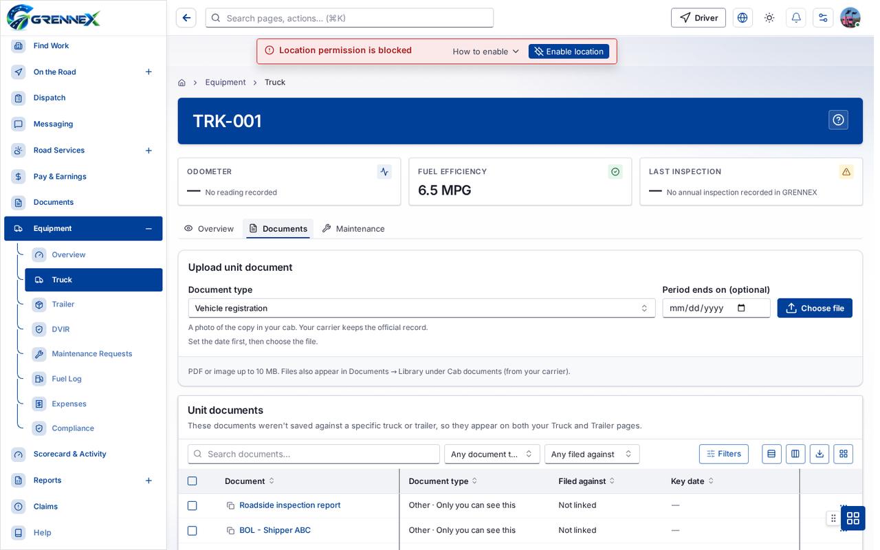 Documents tab